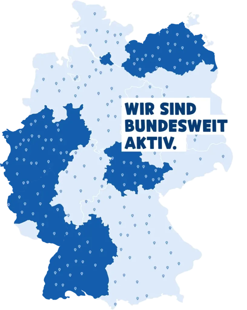 Wir sind Bundesweit aktiv (DE Karte) Wir sind Bundesweit aktiv (DE Karte)
